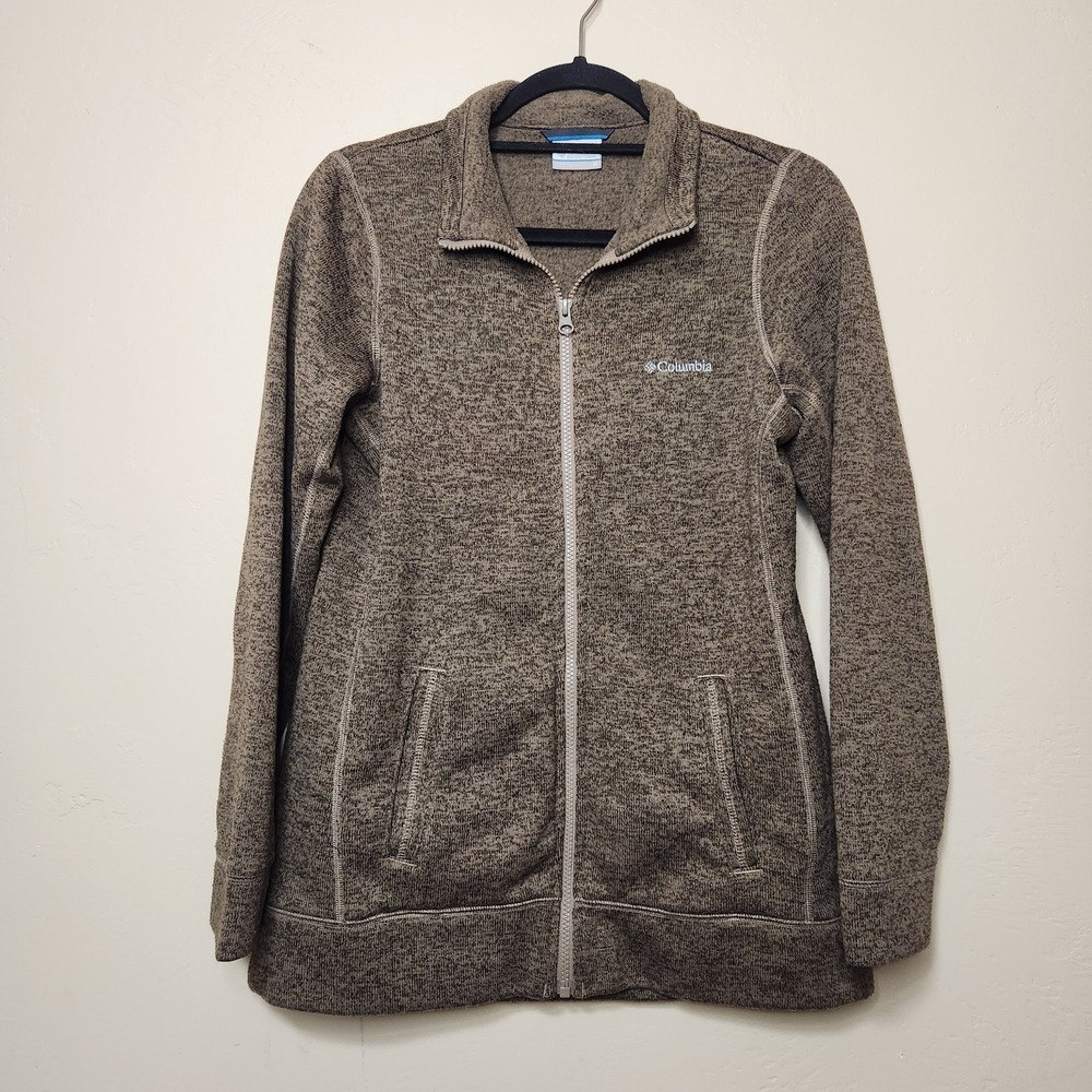 Columbia Brown Heathered Fleece‎ Jacket Size Medium Outdoors